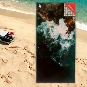 Ocean Waves Whitley Willows Microfiber Reversible Beach Towel 35"x70"  Yoga Pool